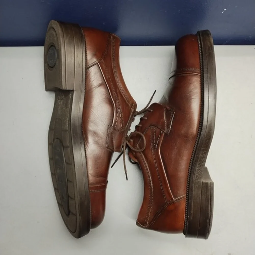 Cease by Florsheim Oxford Shoes Mens US‎ 10M Brown Leather Shock Cushion Lace Up